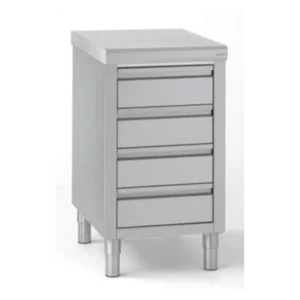 Meuble inox 4 tiroirs avec bac GN 1/1 100mm
